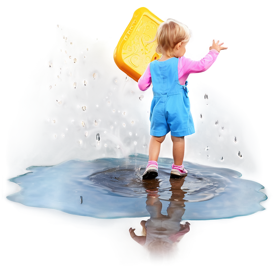 Kid Jumping In Puddle Png 05242024