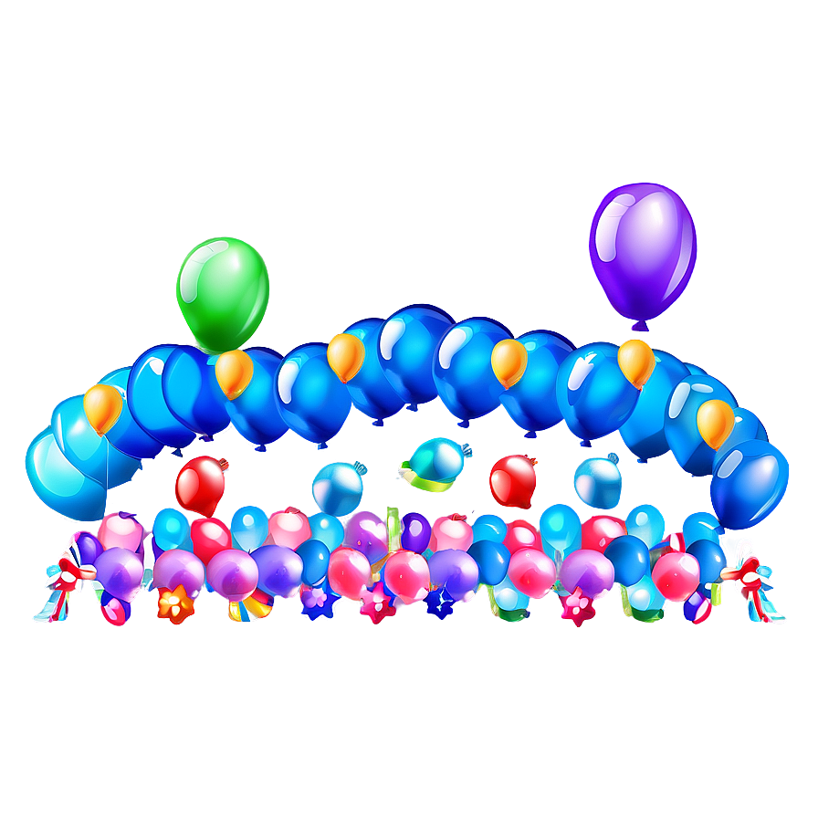 Kids Birthday Balloon Garland Png 06282024