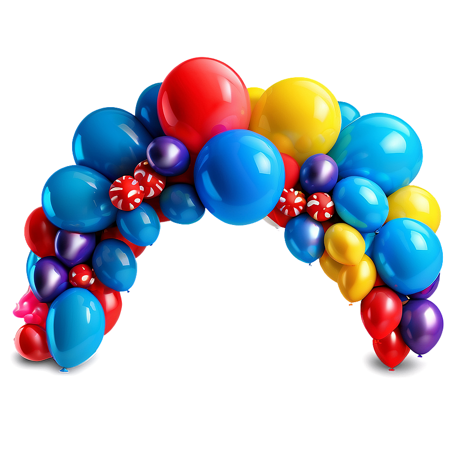 Kids Birthday Balloon Garland Png 06282024