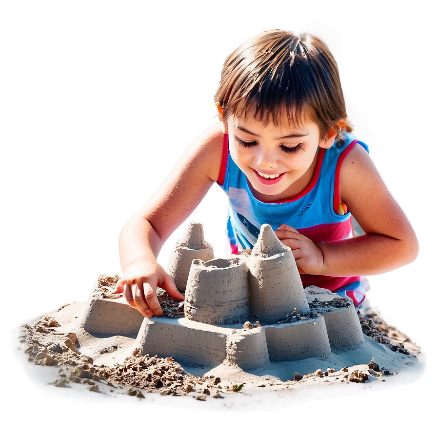 Kids Building Sandcastles Png 05242024