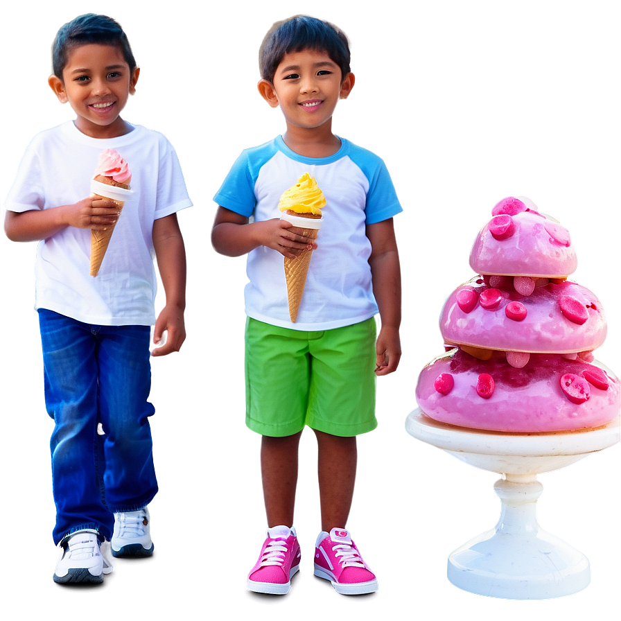 Kids Eating Ice Cream Png Oug87