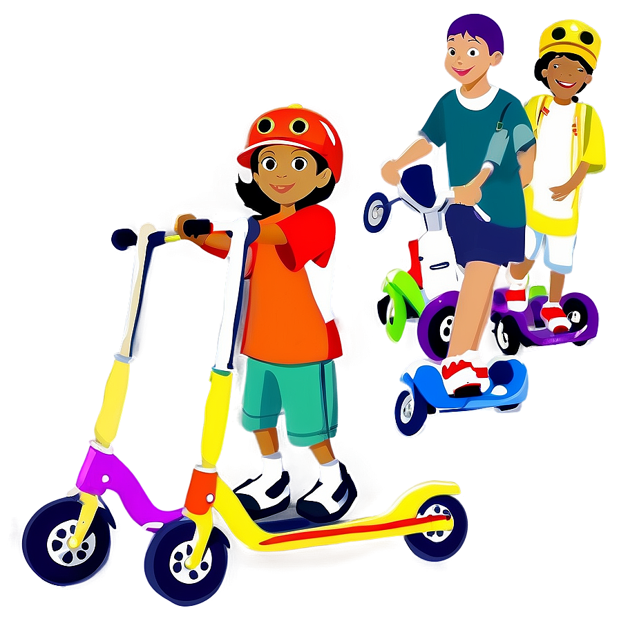 Kids On Scooters Png 72