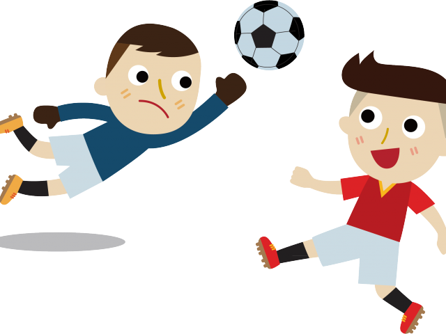 Kids Playing Soccer Cartoon