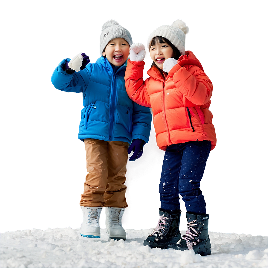 Kids Snowball Fight Victory Png Bqq47