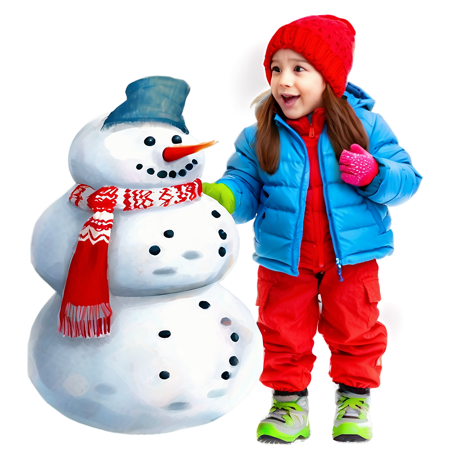 Kids With Snowman Png 05242024