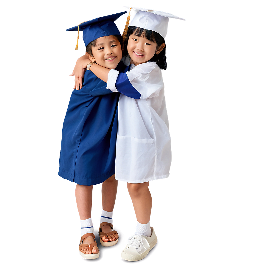 Kindergarten Graduation Friends Hugging Png Qba15