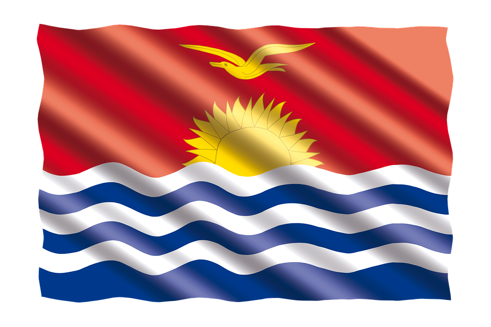 Kiribati National Flag Waving