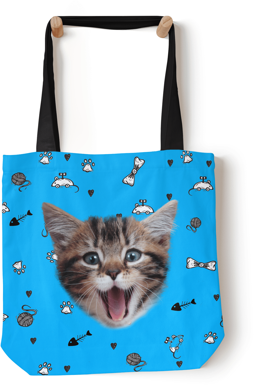 Kitten Face Tote Bag Design