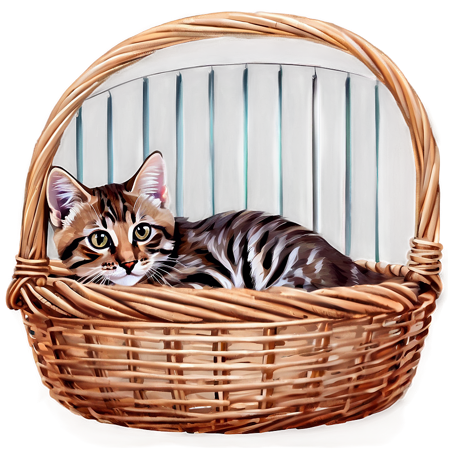 Kitten In Basket Png Fib