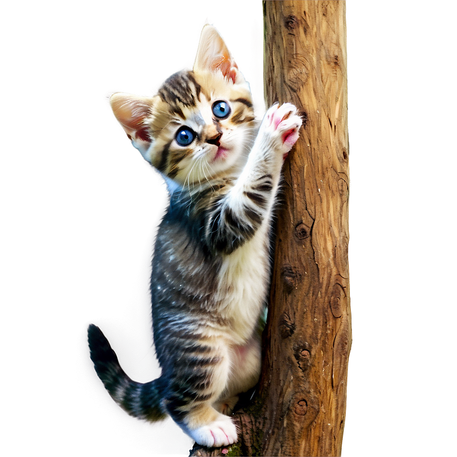 Kitten On Tree Png Qtc15