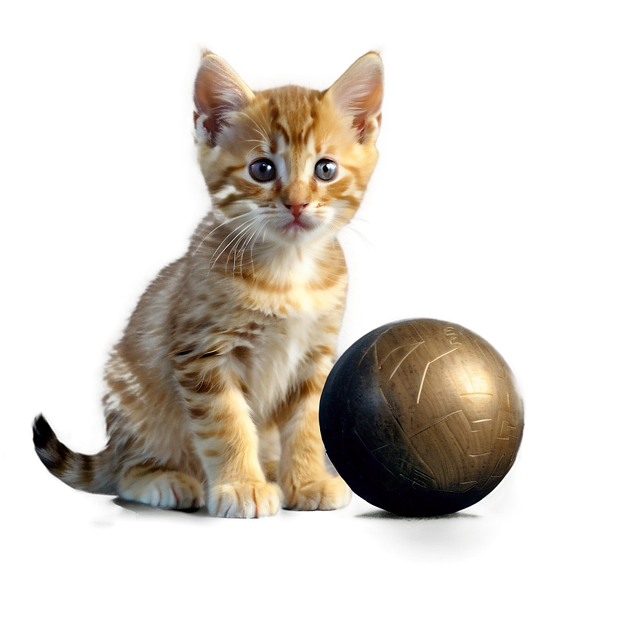 Kitten With Ball Png 05232024