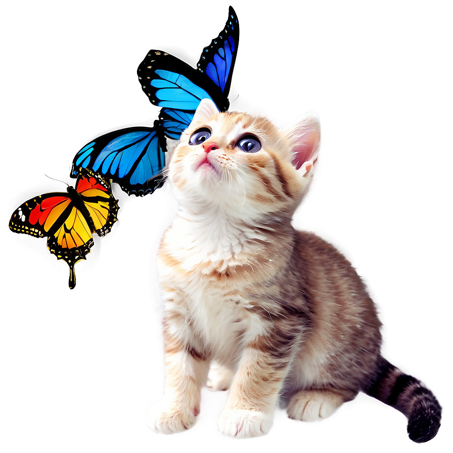 Kitten With Butterfly Png Cuv49