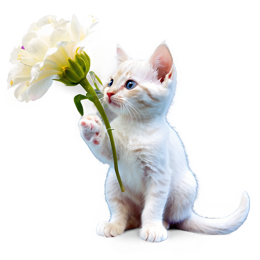 Kitten With Flowers Png Nth94