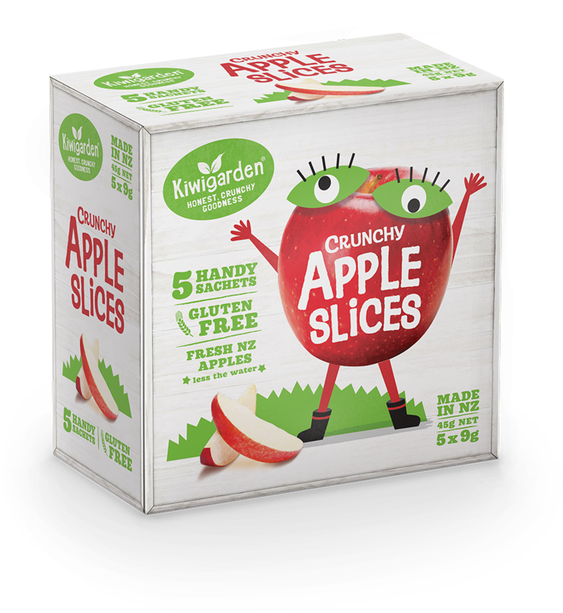 Kiwigarden Crunchy Apple Slices Packaging