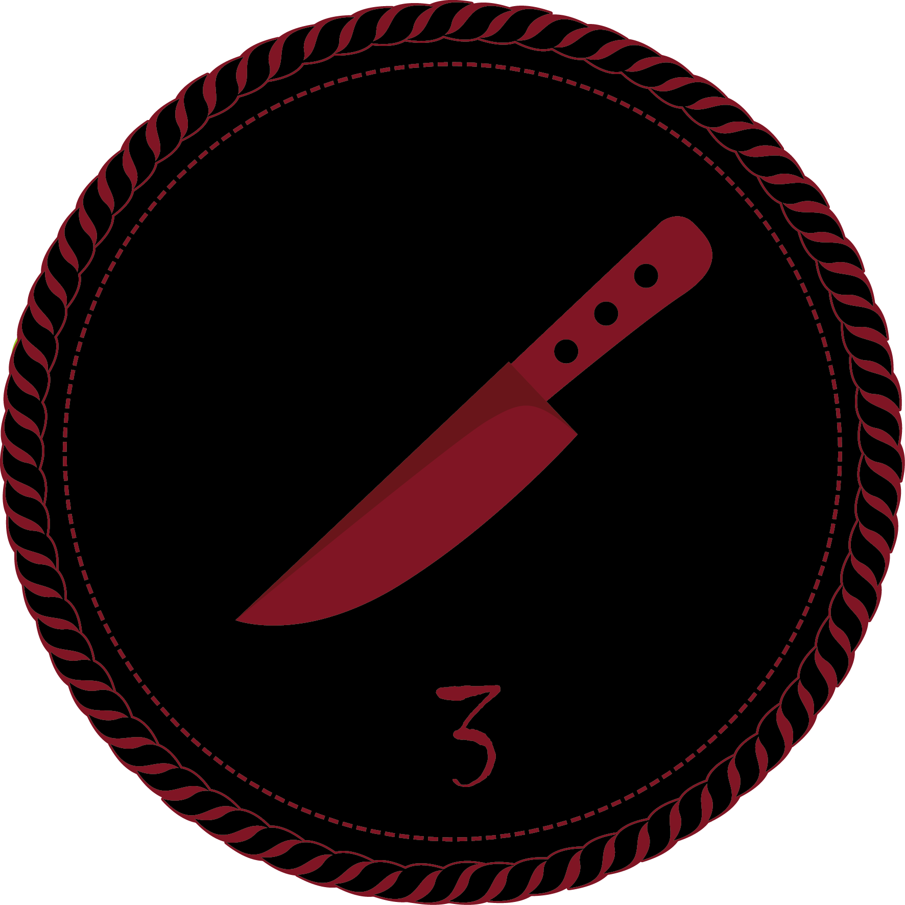 Knife Baseball Number Three Graphic