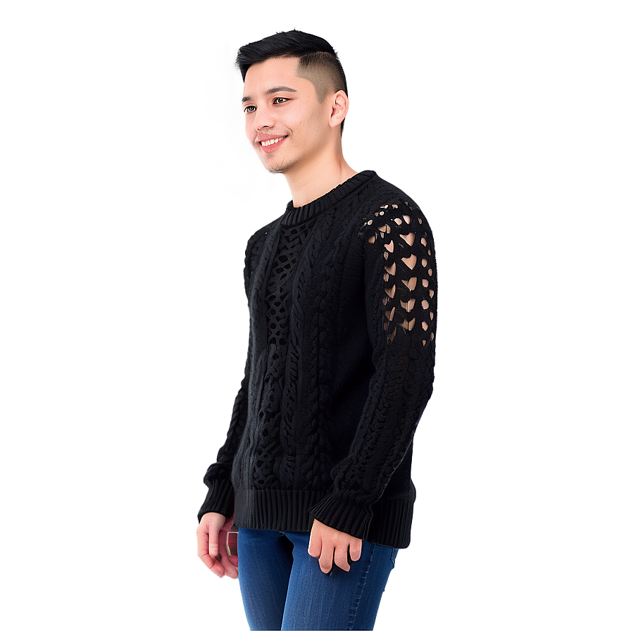 Knit Black Sweater Png Mny