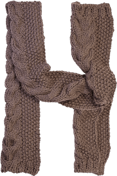Knitted Brown Cable Scarf