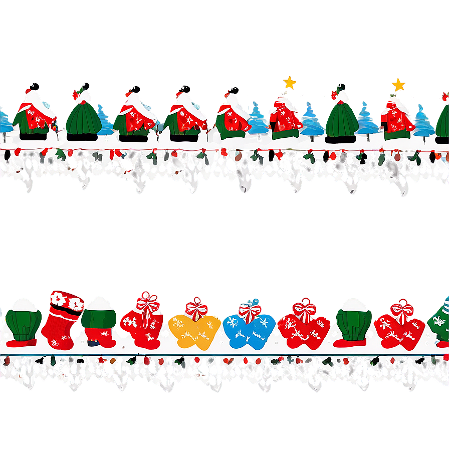 Knitted Christmas Border Png 46