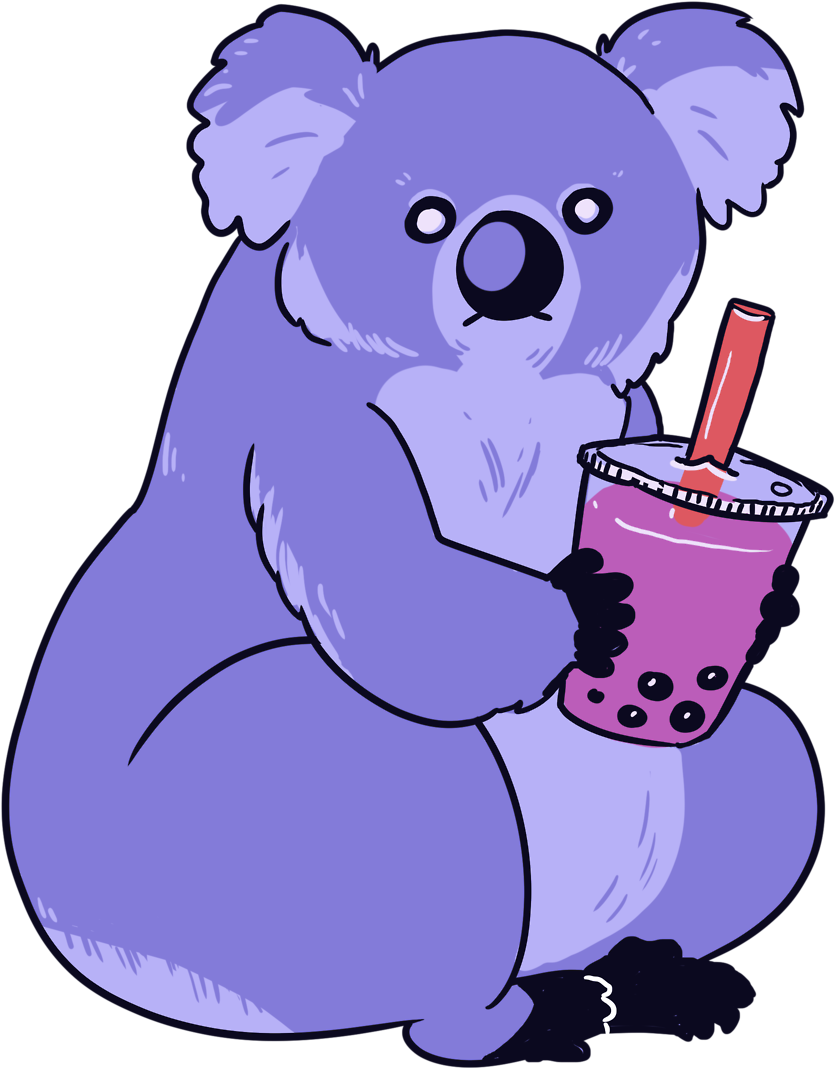 Koala Enjoying Bubble Tea