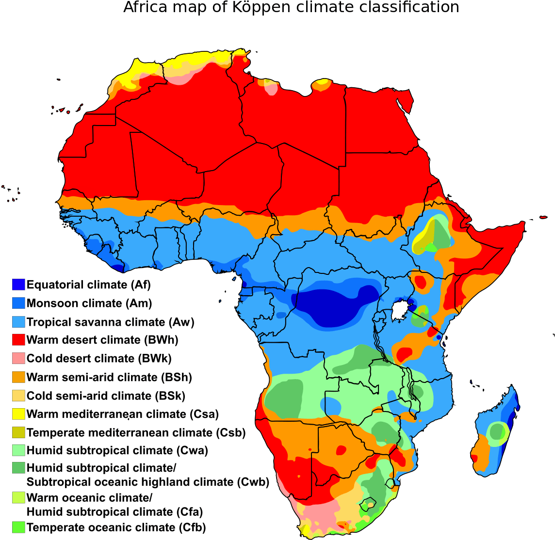 Koppen Climate Classification Map Africa