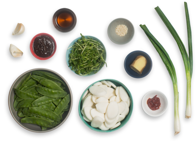 Korean Cuisine Ingredients Flatlay