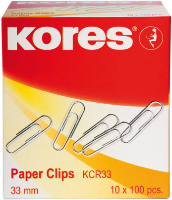 Kores Paper Clips Pack33mm