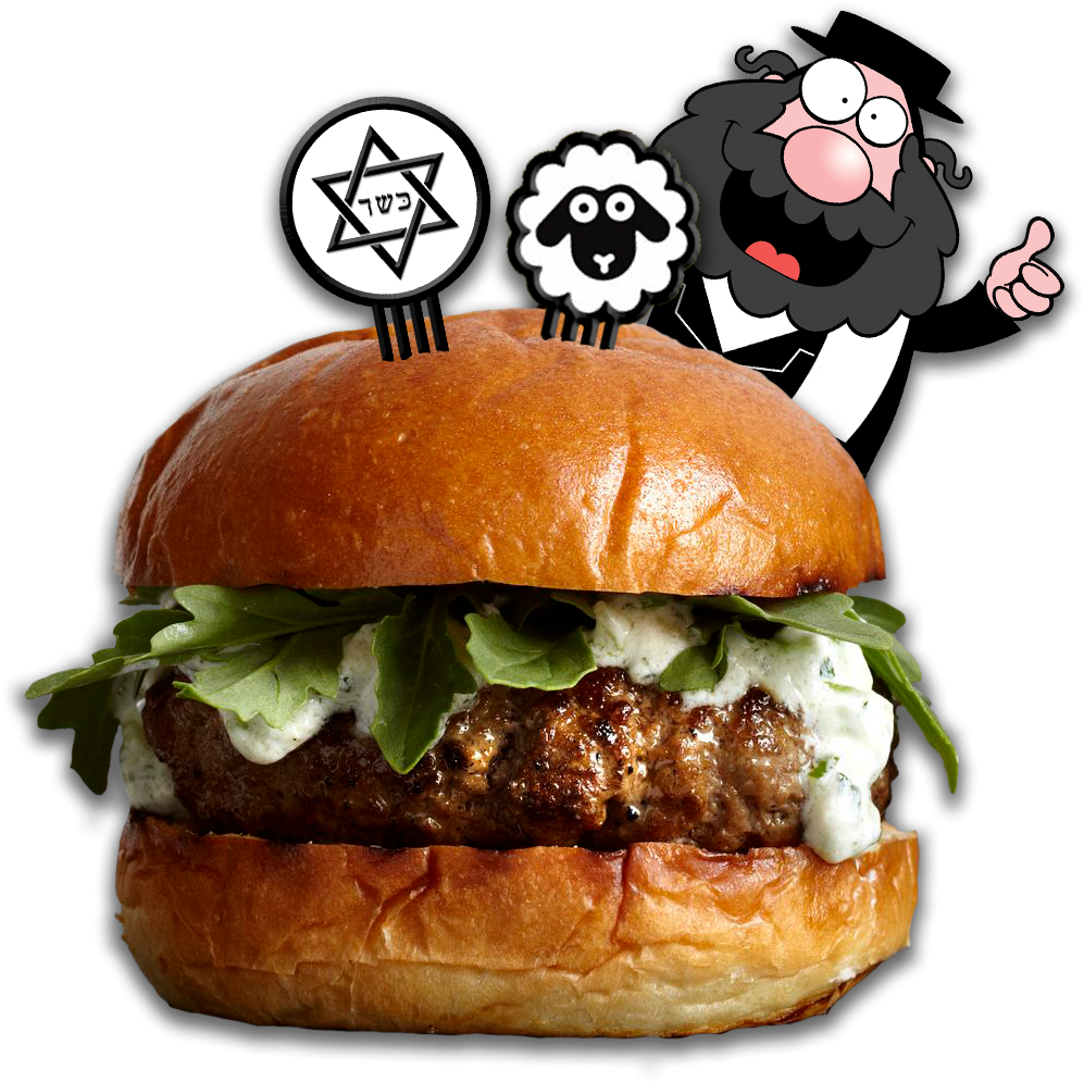 Kosher Certified Hamburger Cartoon Character