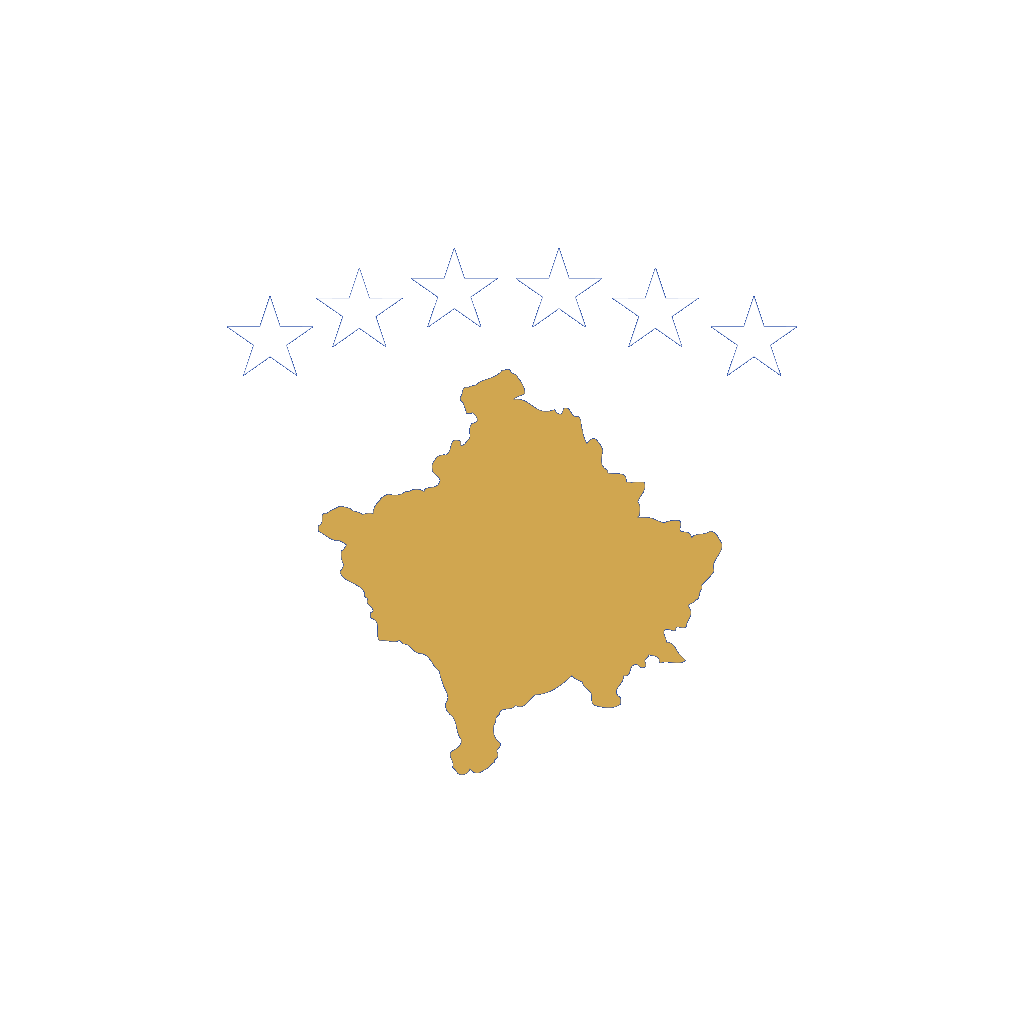 Kosovo Flag Map Graphic