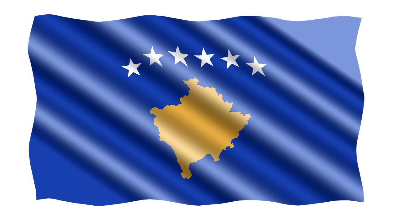 Kosovo Flag Waving