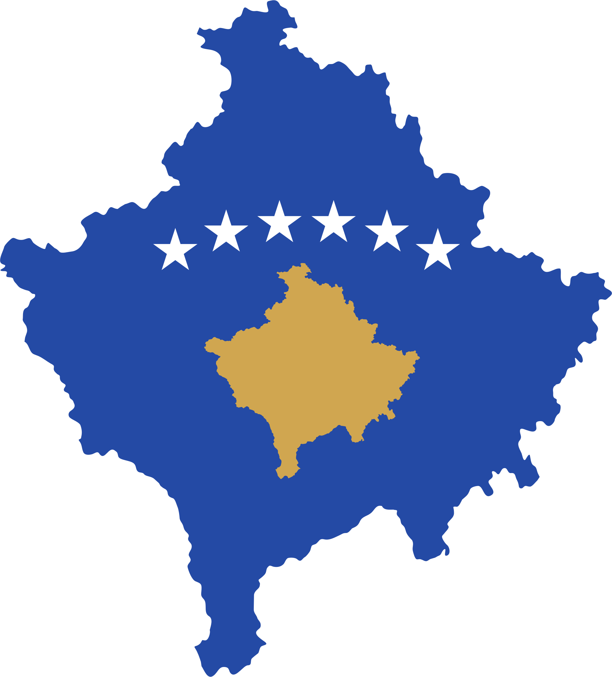Kosovo Map Outlinewith Flag Design