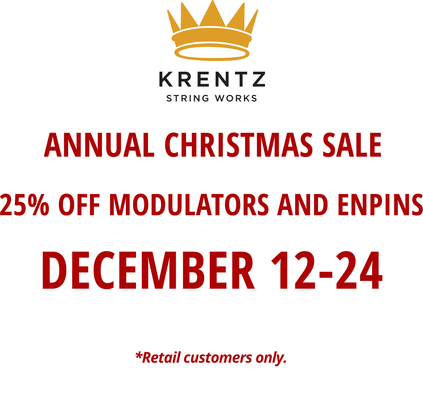 Krentz String Works Christmas Sale Advertisement