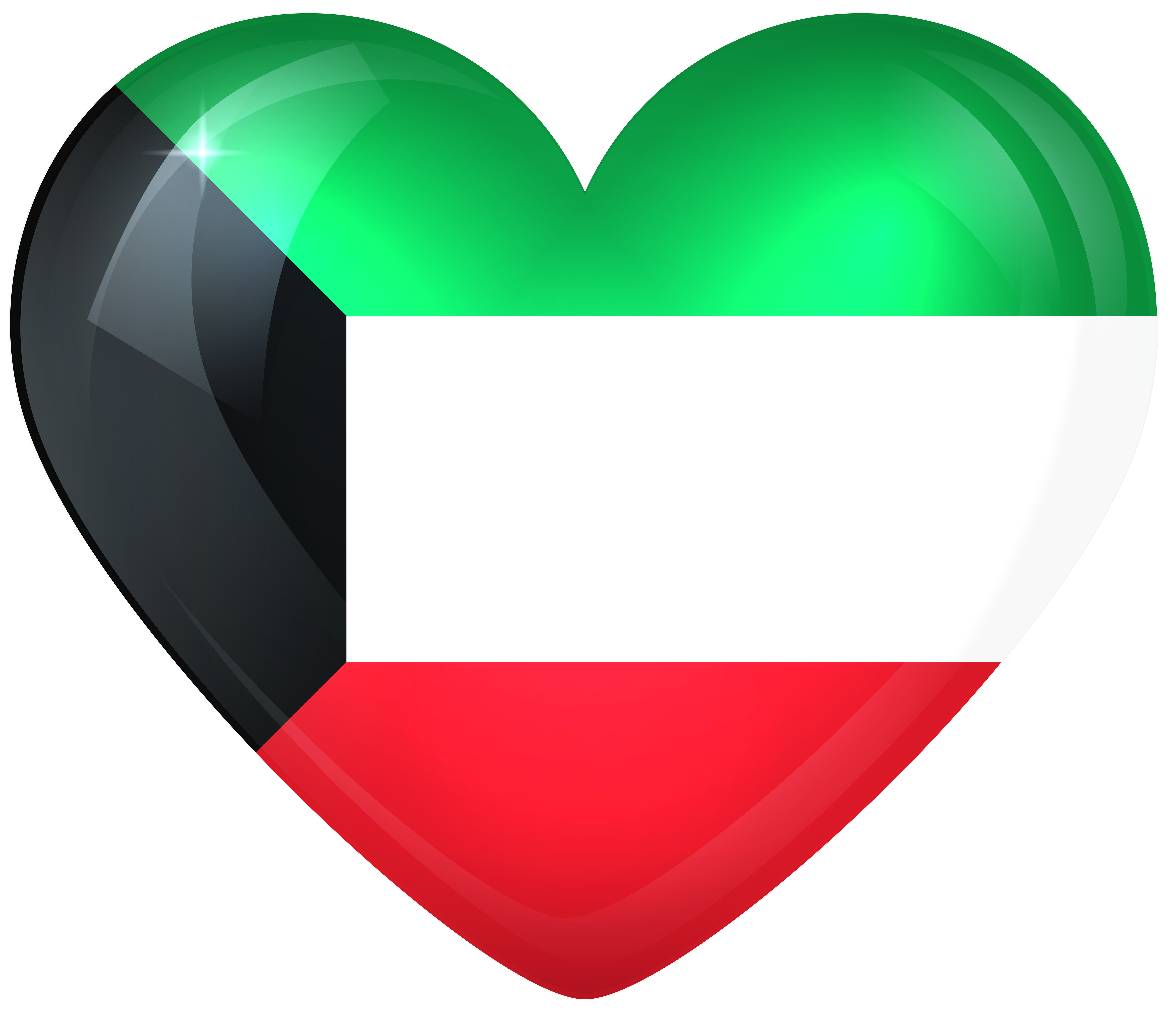 Kuwait Flag Heart Shaped Graphic
