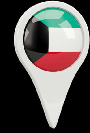 Kuwait Flag Location Pin