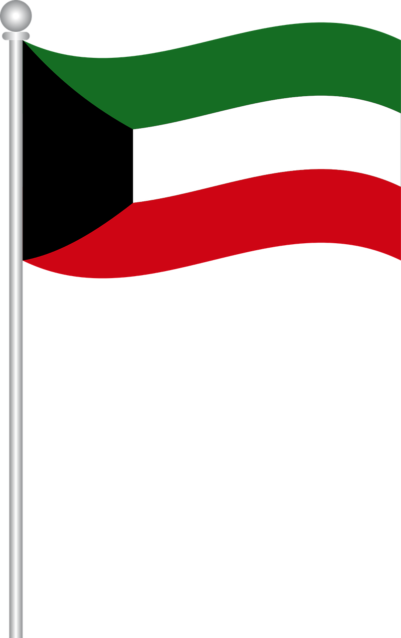 Kuwait National Flag Waving