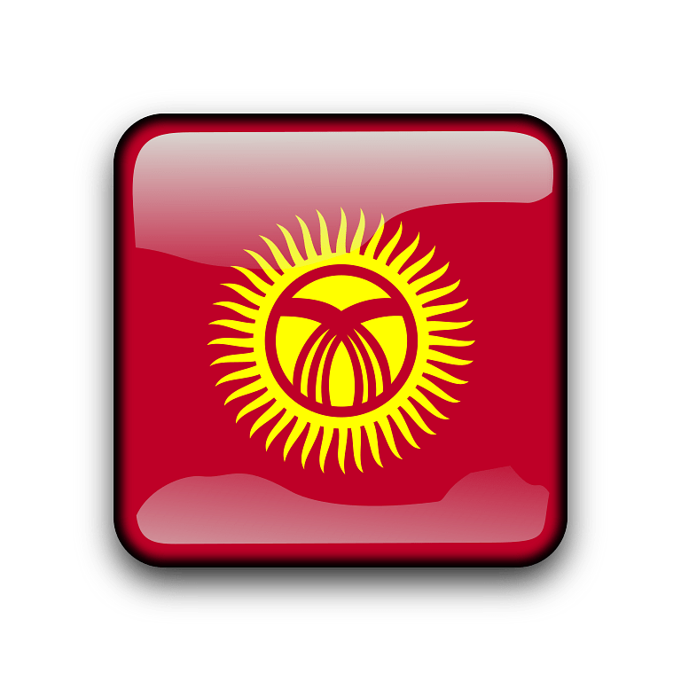 Kyrgyzstan National Flag Button