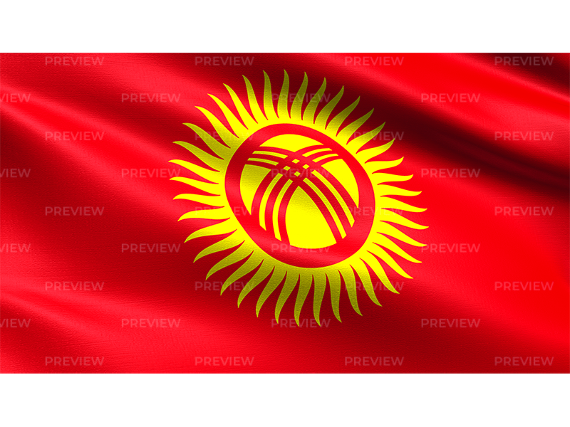 Kyrgyzstan National Flag Waving