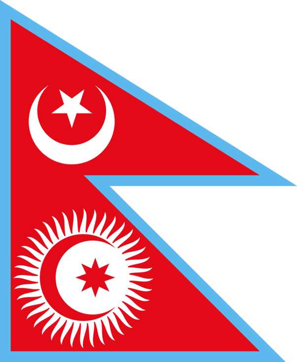 Kyrgyzstan Nepal Flag Mashup