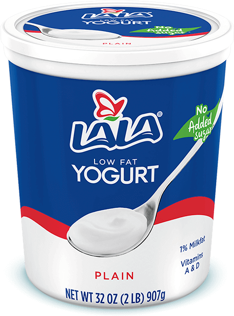 L A L A Low Fat Plain Yogurt Container