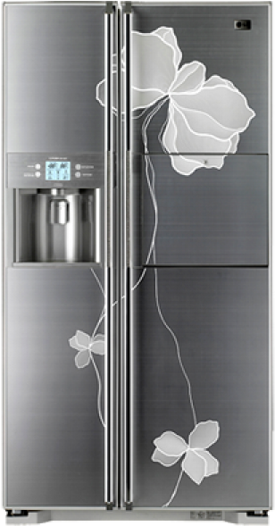 L G Floral Design Refrigerator