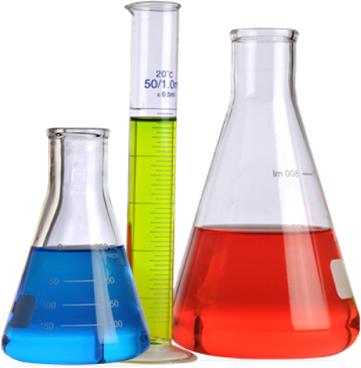 Laboratory Glasswarewith Colorful Liquids