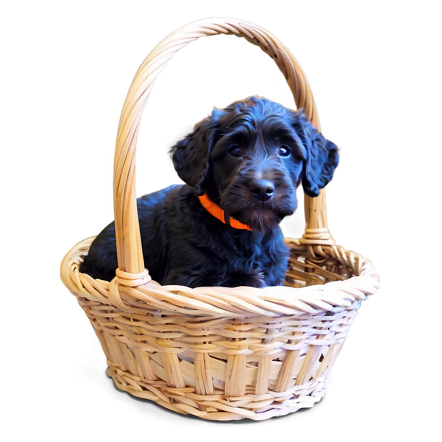 Labradoodle In A Basket Png 06262024