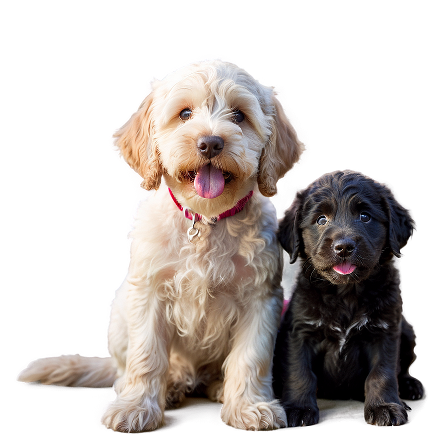 Labradoodle With Puppies Png 06262024