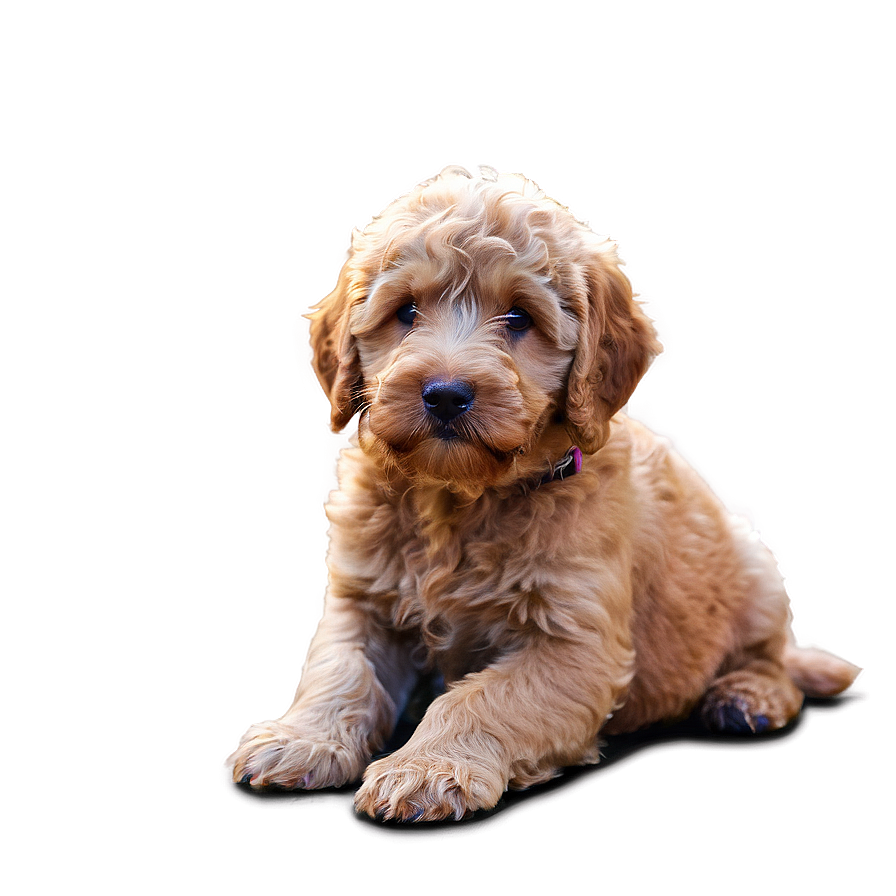 Labradoodle With Puppies Png Bgo12