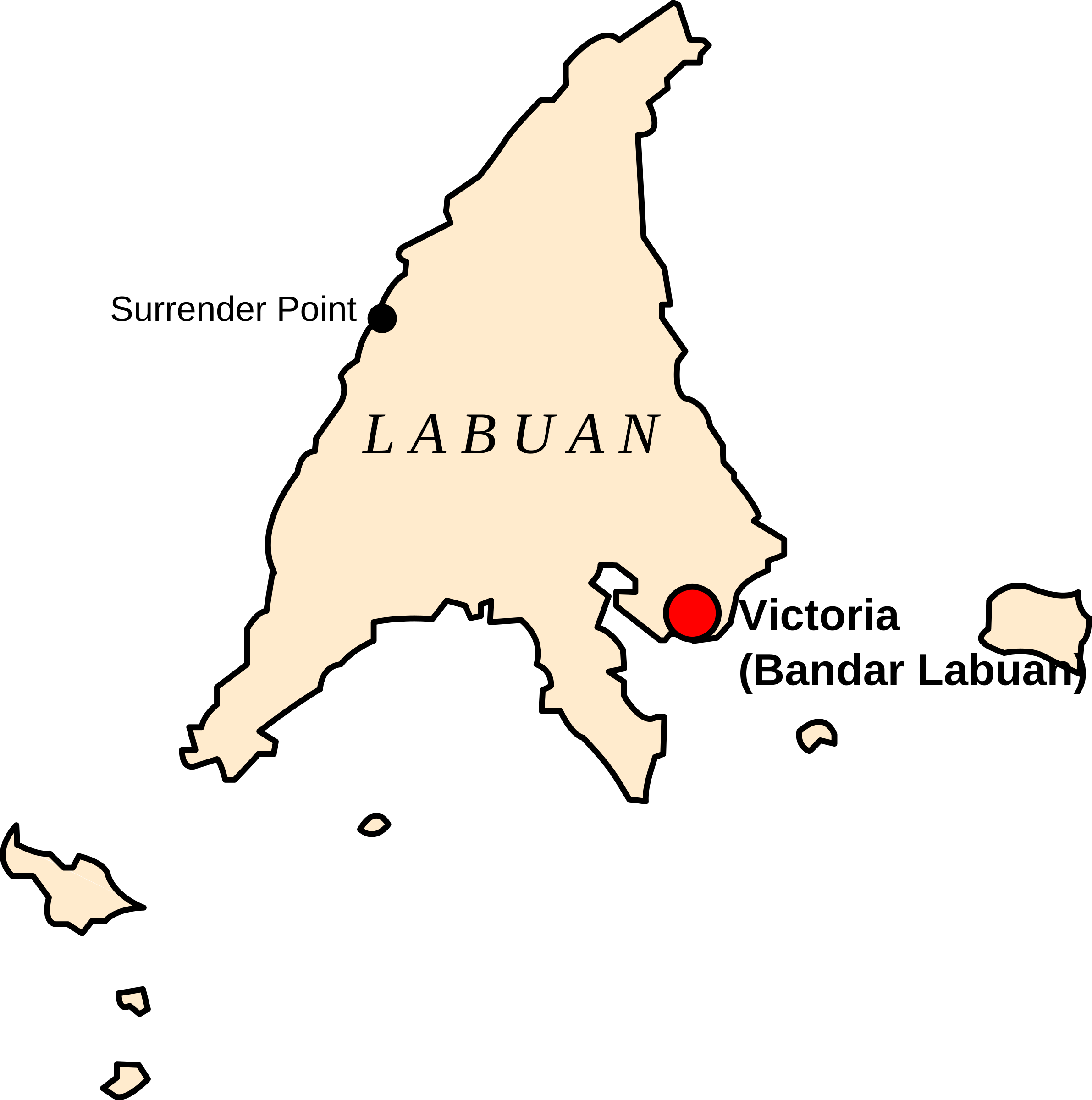 Labuan Island Map Malaysia