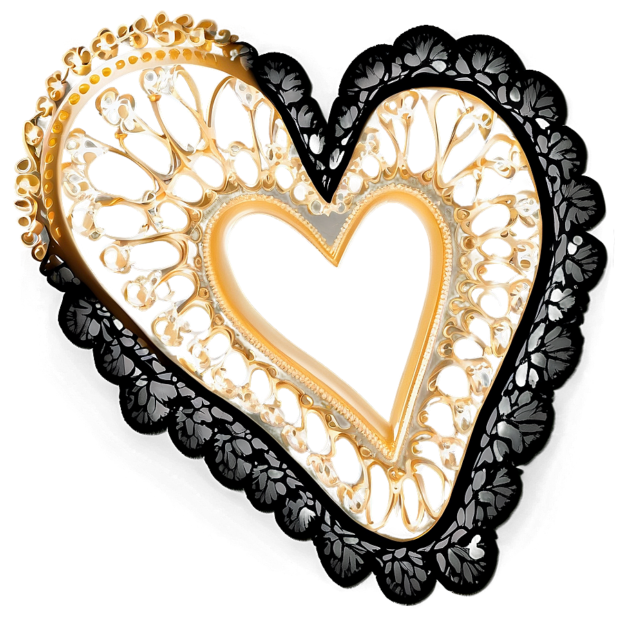 Lace Heart Clipart Elegance Png 05252024