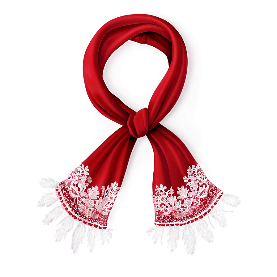 Lace Red Scarf Png Kyf27