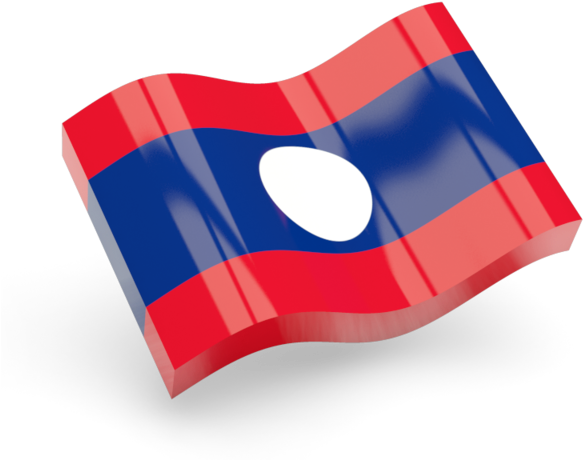 Laos National Flag Waving