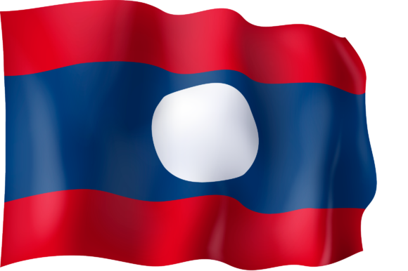 Laos National Flag Waving