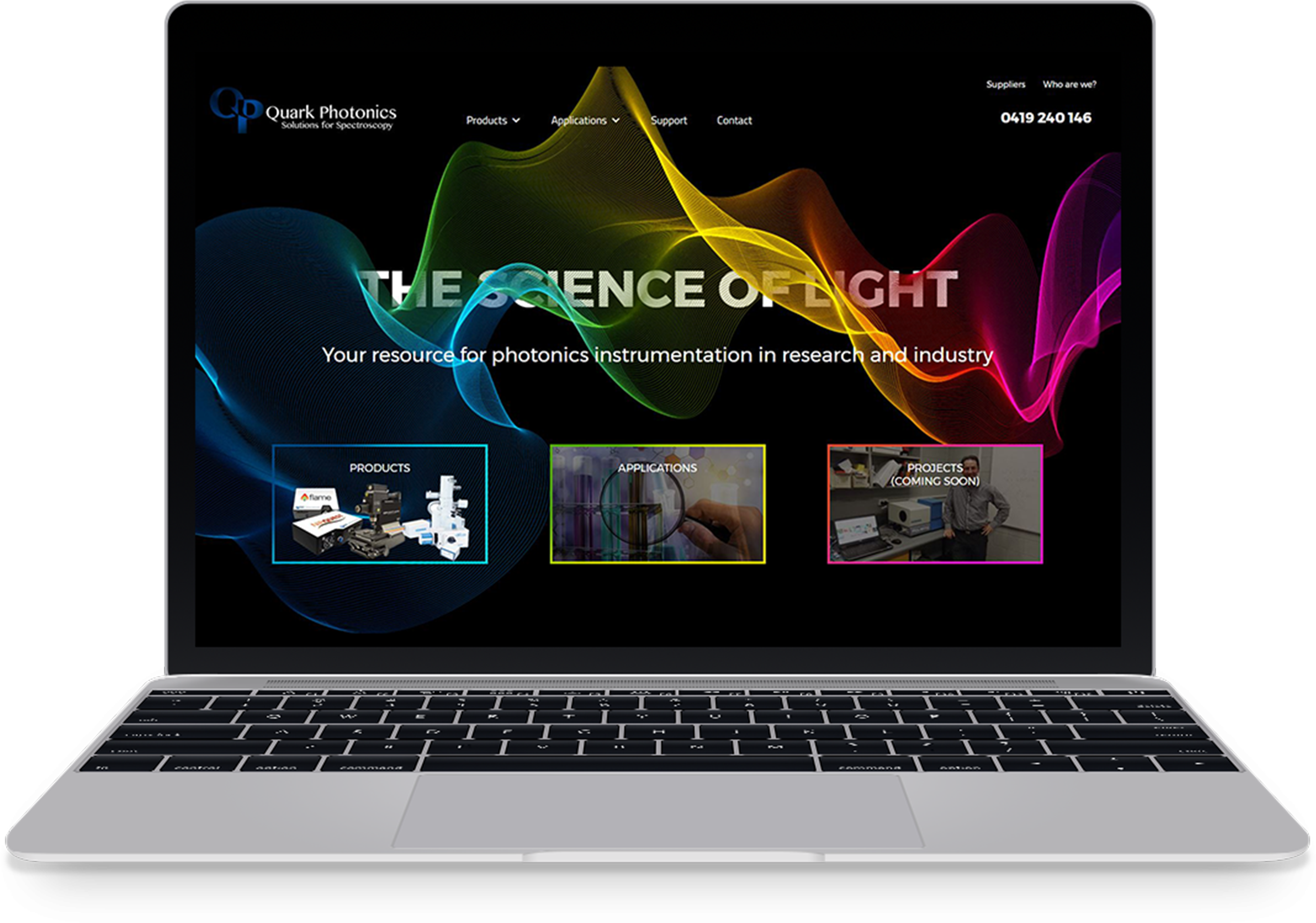 Laptop Mockup Photonics Website Display