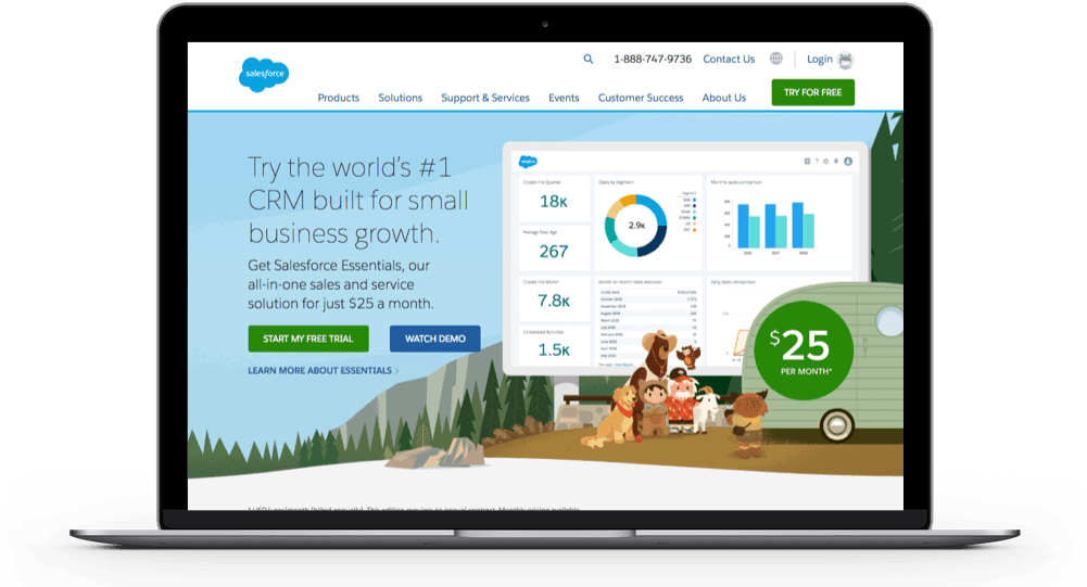 Laptop Mockup Salesforce C R M Homepage